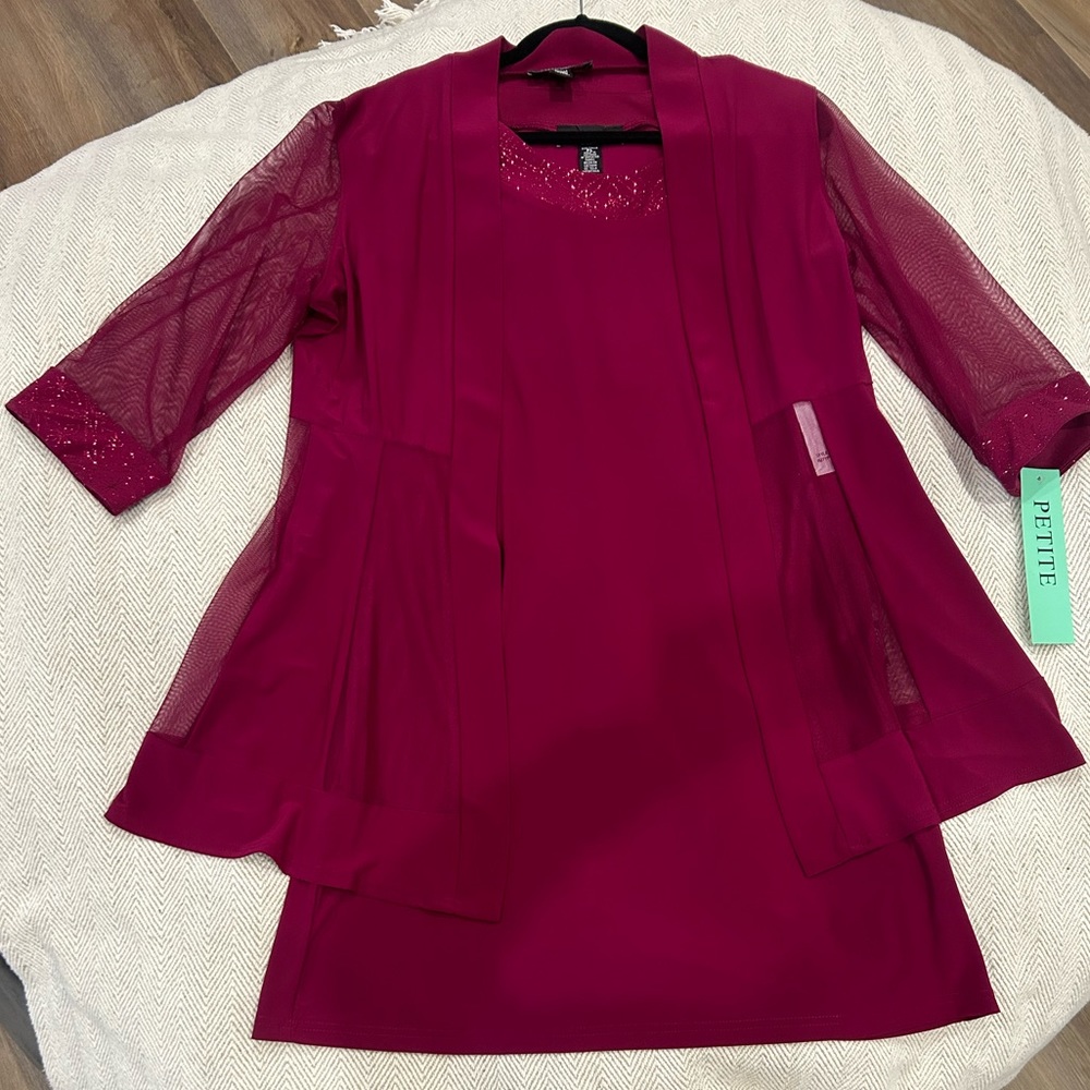 🤩 SALE Burgundy Petite 2-Piece Dress